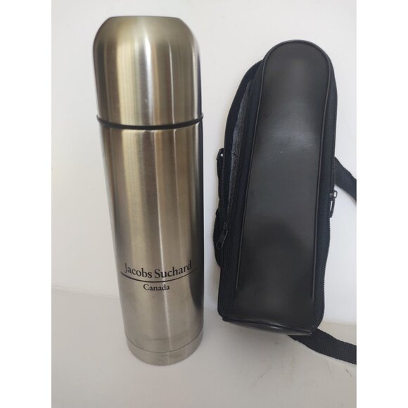 Stainless Steel Vacuum Thermos Jacob Suchard Canada with leather case 400ML - Picture 2 of 13